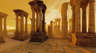 Medeniyet, tapınaklar ve din, seyahat ve turizm konularında animasyon.