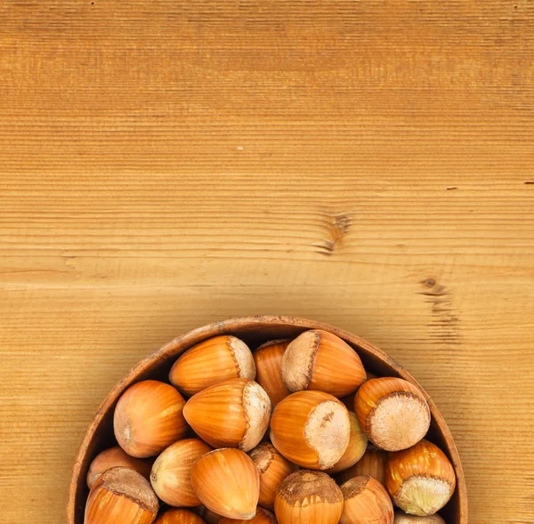 Hazelnuts in pot — Stock Photo, Image