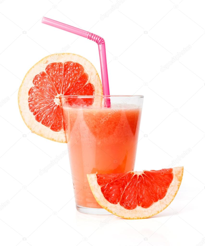 Fresh red grapefruit juice