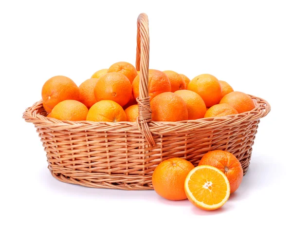 Oranges in basket — Stock Photo, Image