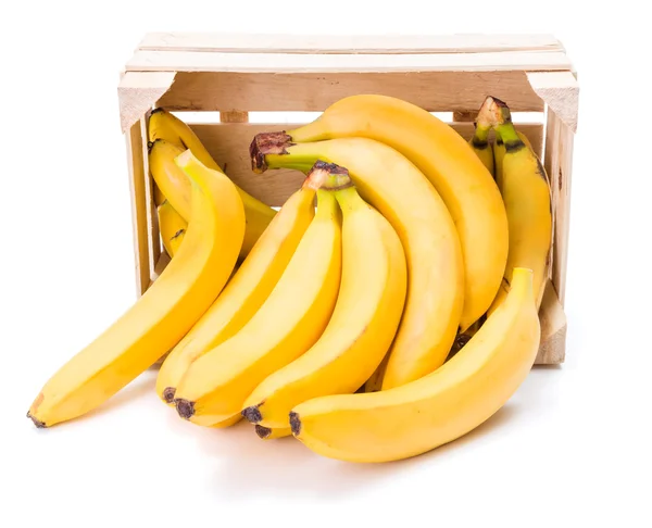 Bananas in wooden crate — Stock Photo, Image