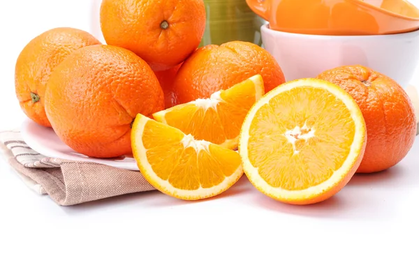Appetizing oranges on plate — Stock Photo, Image