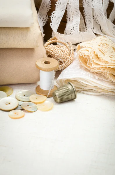 Vintage sewing craft items — Stock Photo, Image
