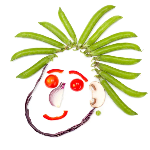 Happy mänskliga huvudet av grönsaker — Stockfoto