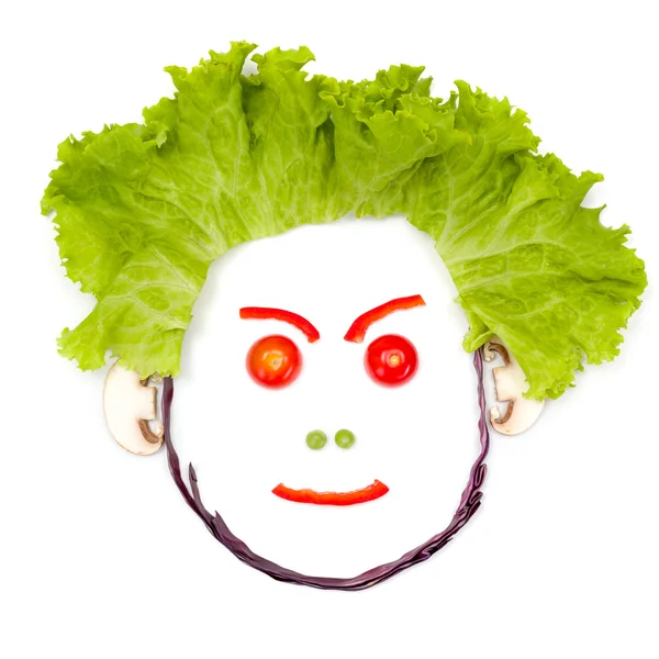 Сердита людська голова з овочів Стокове Фото