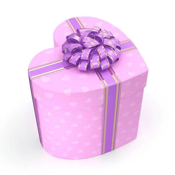 Corazón de caja rosa — Foto de Stock