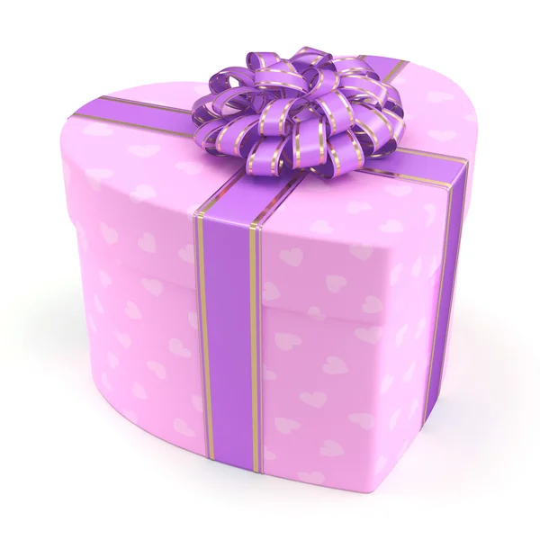 Cuore scatola rosa — Foto Stock