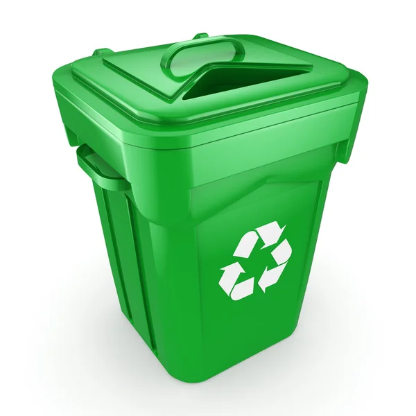 Groen recycle bin — Stockfoto