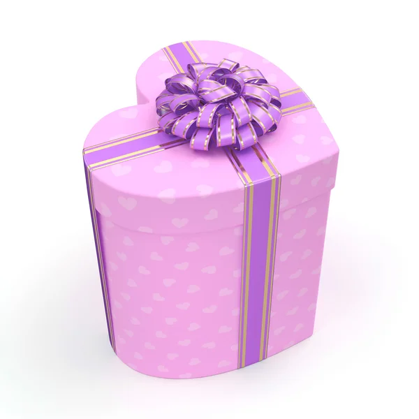 Cuore scatola rosa — Foto Stock