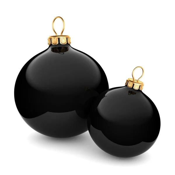 Černá vánoční koule — Stock fotografie