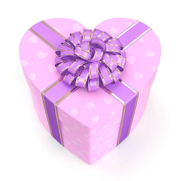 Růžový box srdce — Stock fotografie