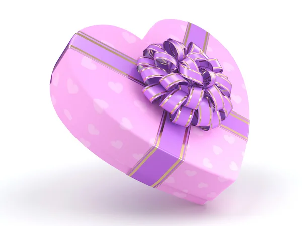 Pudełko różowy serce — Zdjęcie stockowe
