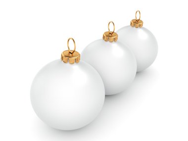 3D render beyaz Noel top 