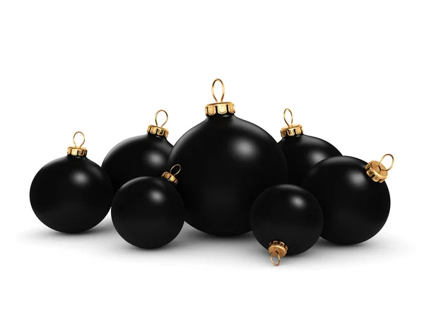 3D rendering Black Christmas bal — Stockfoto