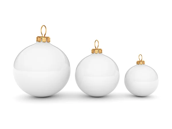 3 d レンダリング ホワイト ・ クリスマス ボール — ストック写真