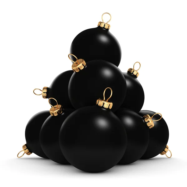 3D rendering Black Christmas bal — Stockfoto