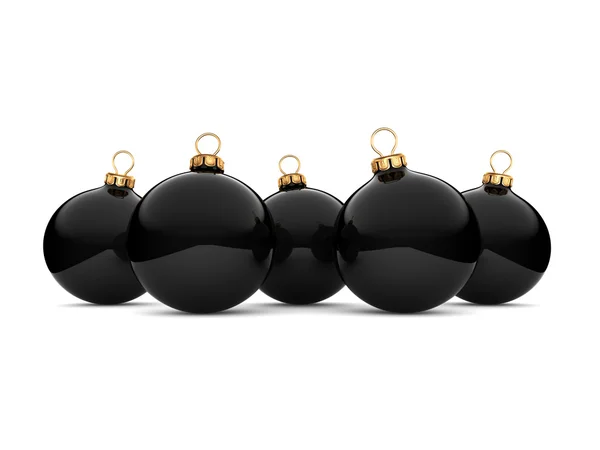 3D renderização bola de Natal preto — Fotografia de Stock