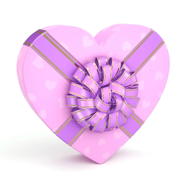 3D render pembe kutu kalp — Stok fotoğraf