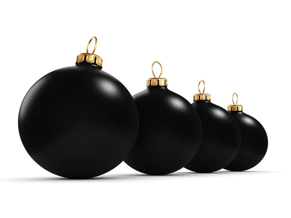 3D renderização bola de Natal preto — Fotografia de Stock