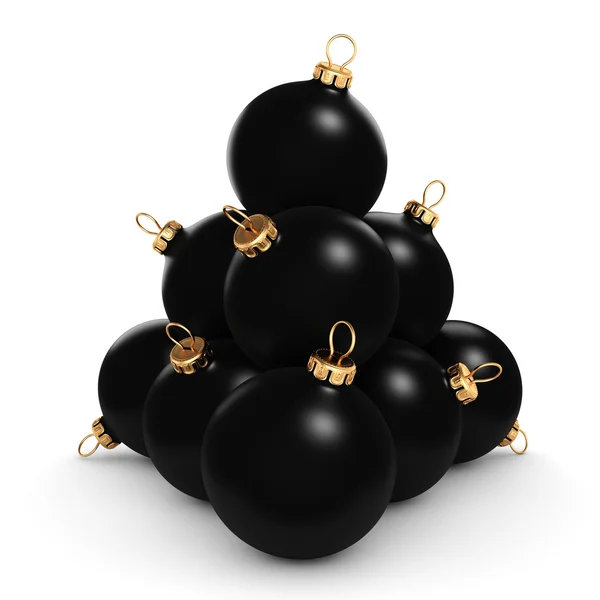 3D-Darstellung schwarzer Weihnachtskugel — Stockfoto