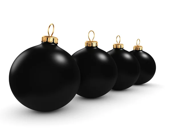 3D renderização bola de Natal preto — Fotografia de Stock