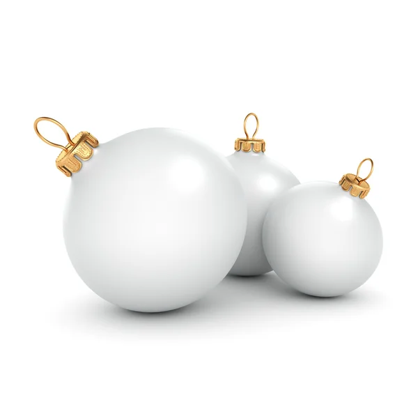 3D renderização bola de Natal branco — Fotografia de Stock