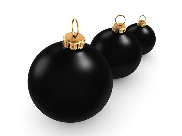 3D rendering Black Christmas bal — Stockfoto