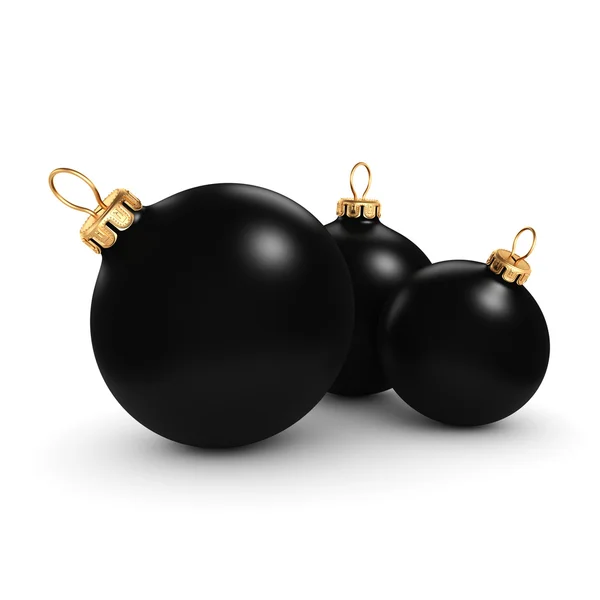 3d 渲染黑色圣诞球 — 图库照片