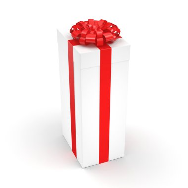 3D render beyaz hediye kutusu
