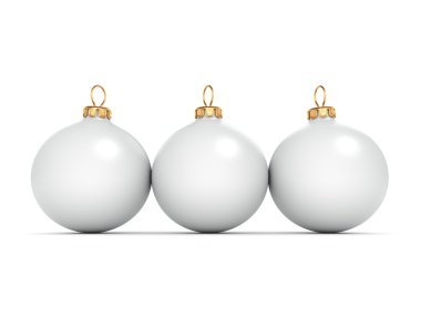 3D render beyaz Noel top 
