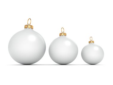 3D render beyaz Noel top 