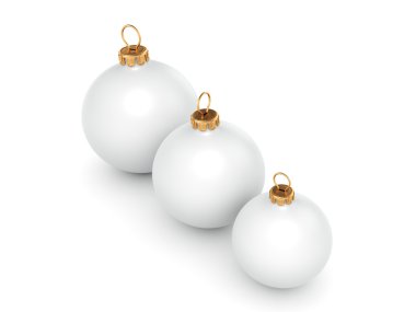 3D render beyaz Noel top 