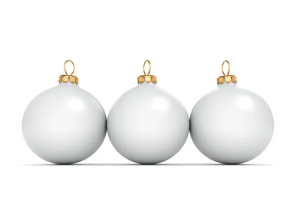 3D renderização bola de Natal branco — Fotografia de Stock