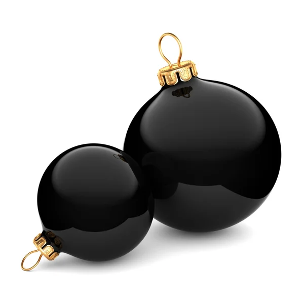 3D renderização bola de Natal preto — Fotografia de Stock