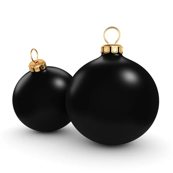 3D rendering Black Christmas bal — Stockfoto