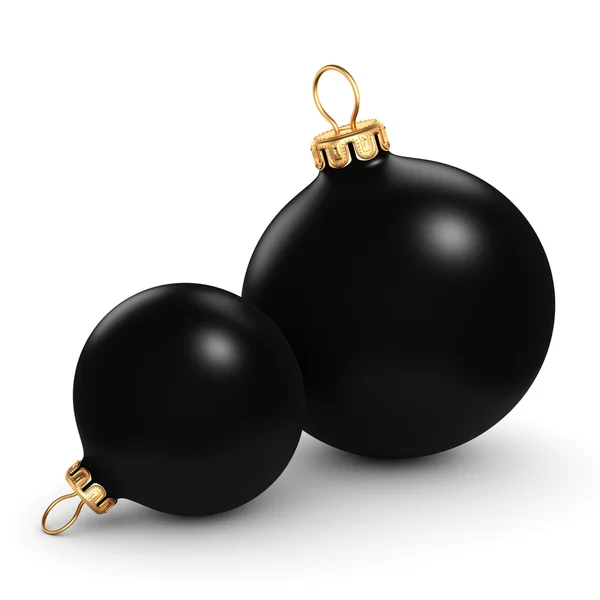 3D vykreslování černý vánoční koule — Stock fotografie