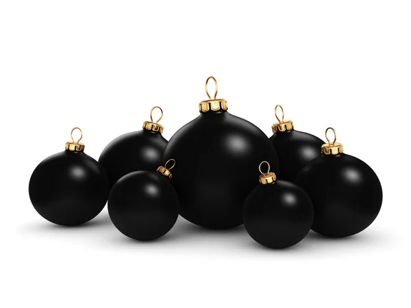 3 d レンダリング ブラック クリスマス ボール — ストック写真