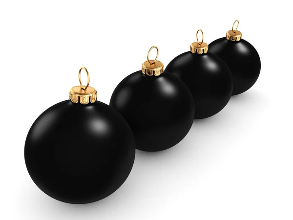 3D rendering Black Christmas bal — Stockfoto