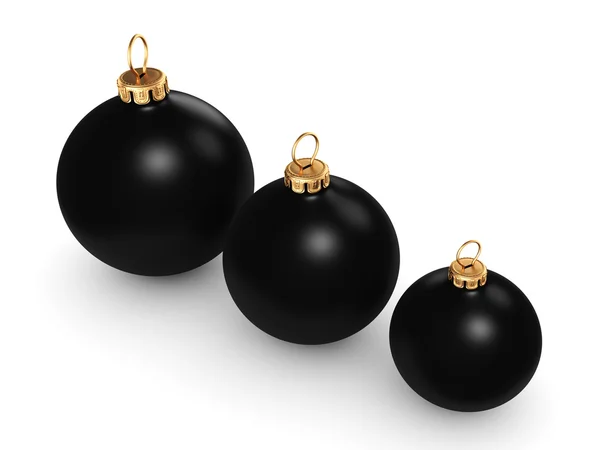 3D rendering Black Christmas bal — Stockfoto