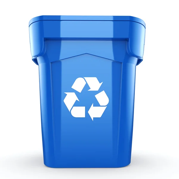 3D rendering Blue Recycling Bin — Stock Photo, Image