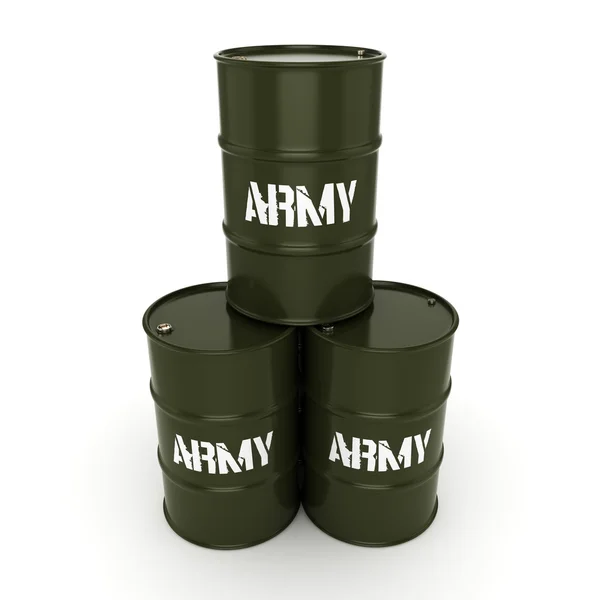 Rendu 3D barils de l'armée — Photo