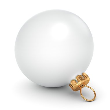 3D render beyaz Noel top 