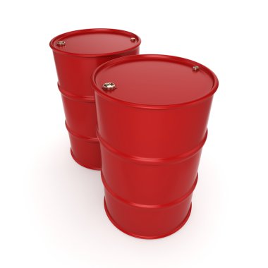 3D Render kırmızı varil