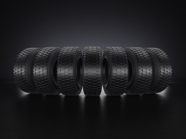 3D render kamyon lastikleri