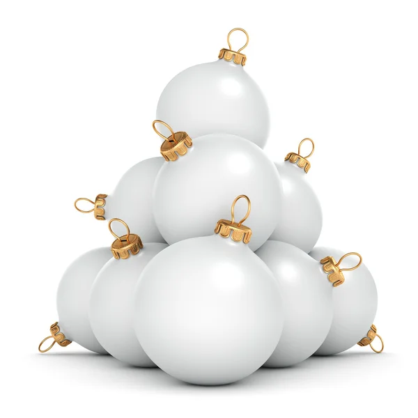 Representación 3D Bola blanca de Navidad — Foto de Stock