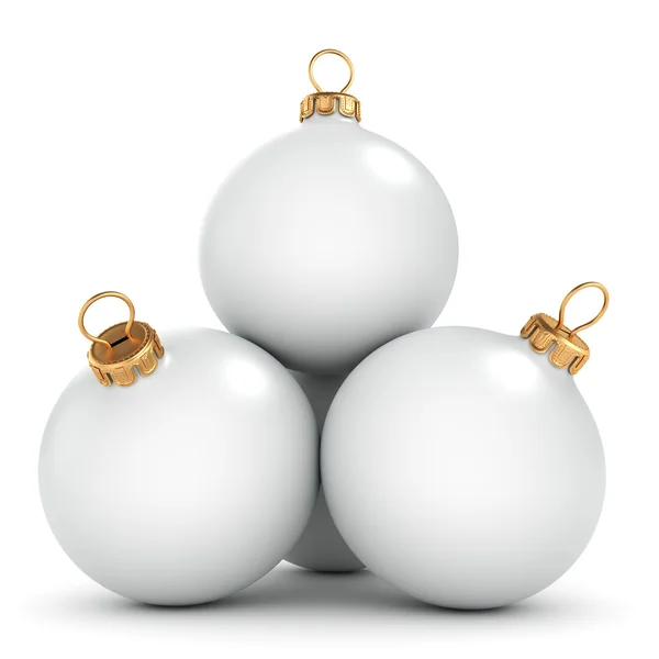 Representación 3D Bola blanca de Navidad — Foto de Stock