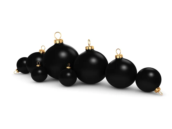 3D-Darstellung schwarzer Weihnachtskugel — Stockfoto