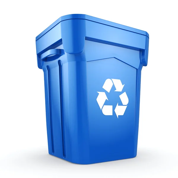 3D Rendering blaue Recycling-Tonne — Stockfoto