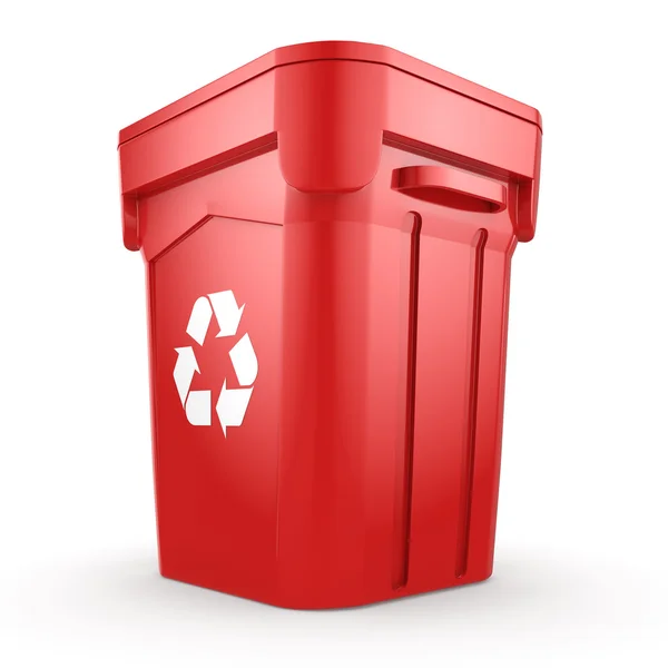 3D rendering Red Recycling Bin — Stock Photo, Image