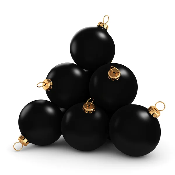 3D renderização bola de Natal preto Fotografias De Stock Royalty-Free